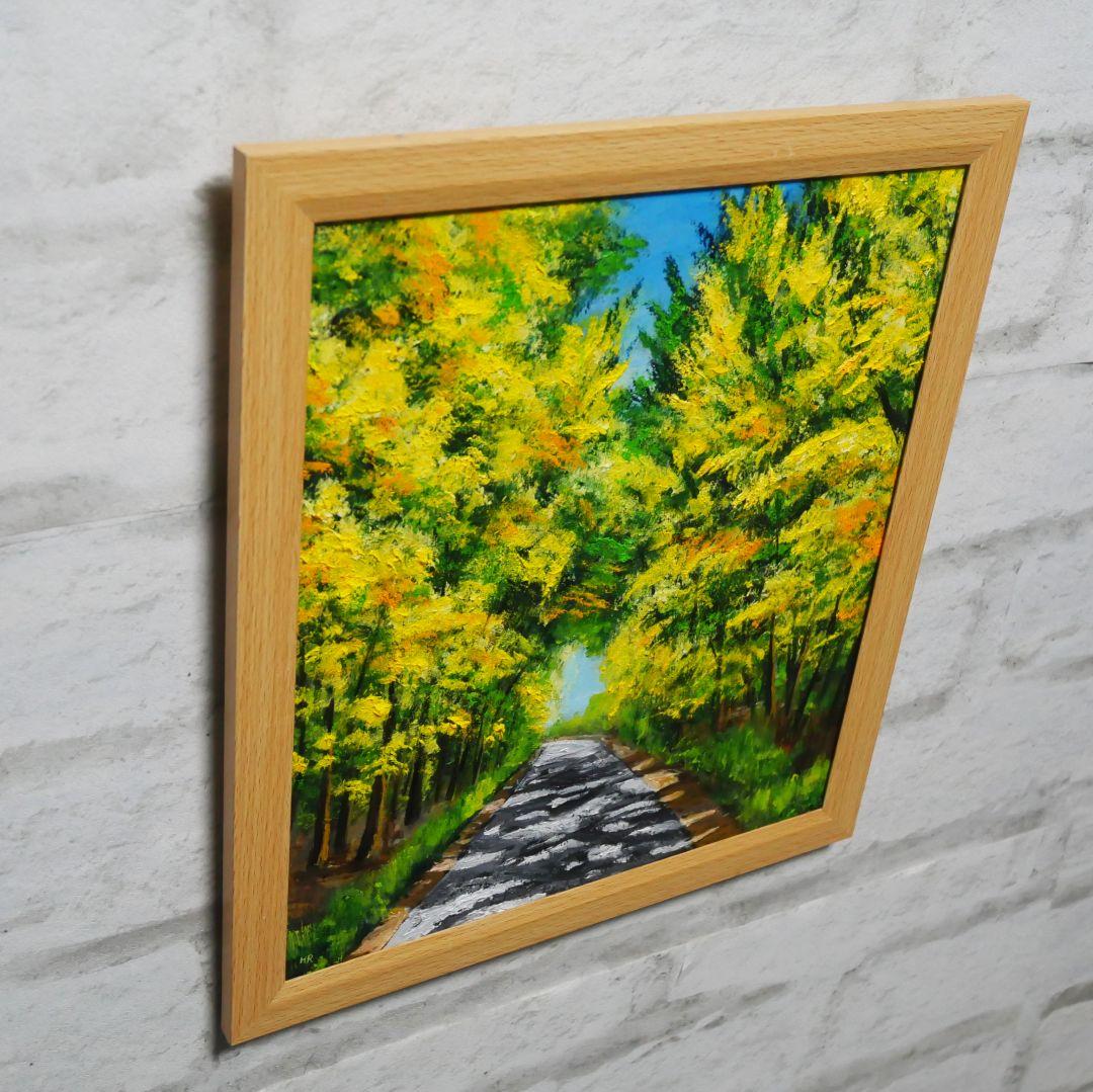 油絵 油彩 油彩画 絵 絵画【ミモザの道】