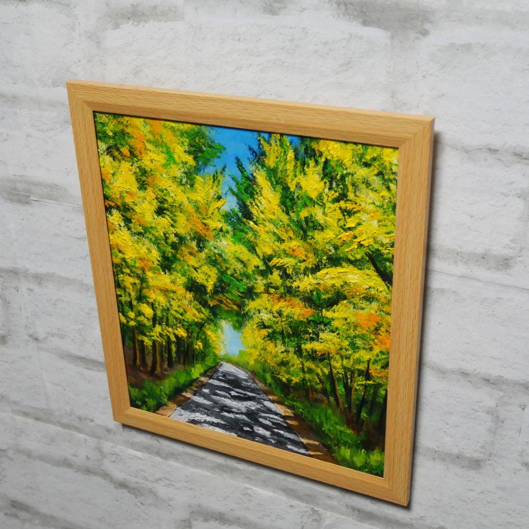 油絵 油彩 油彩画 絵 絵画【ミモザの道】