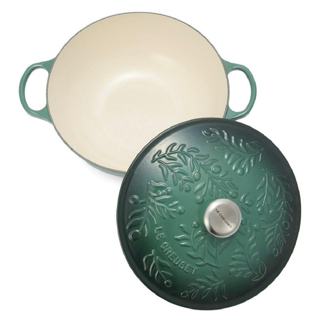 ♡ルクルーゼ マルミット オリーブブランチレリーフ アーティチョーク