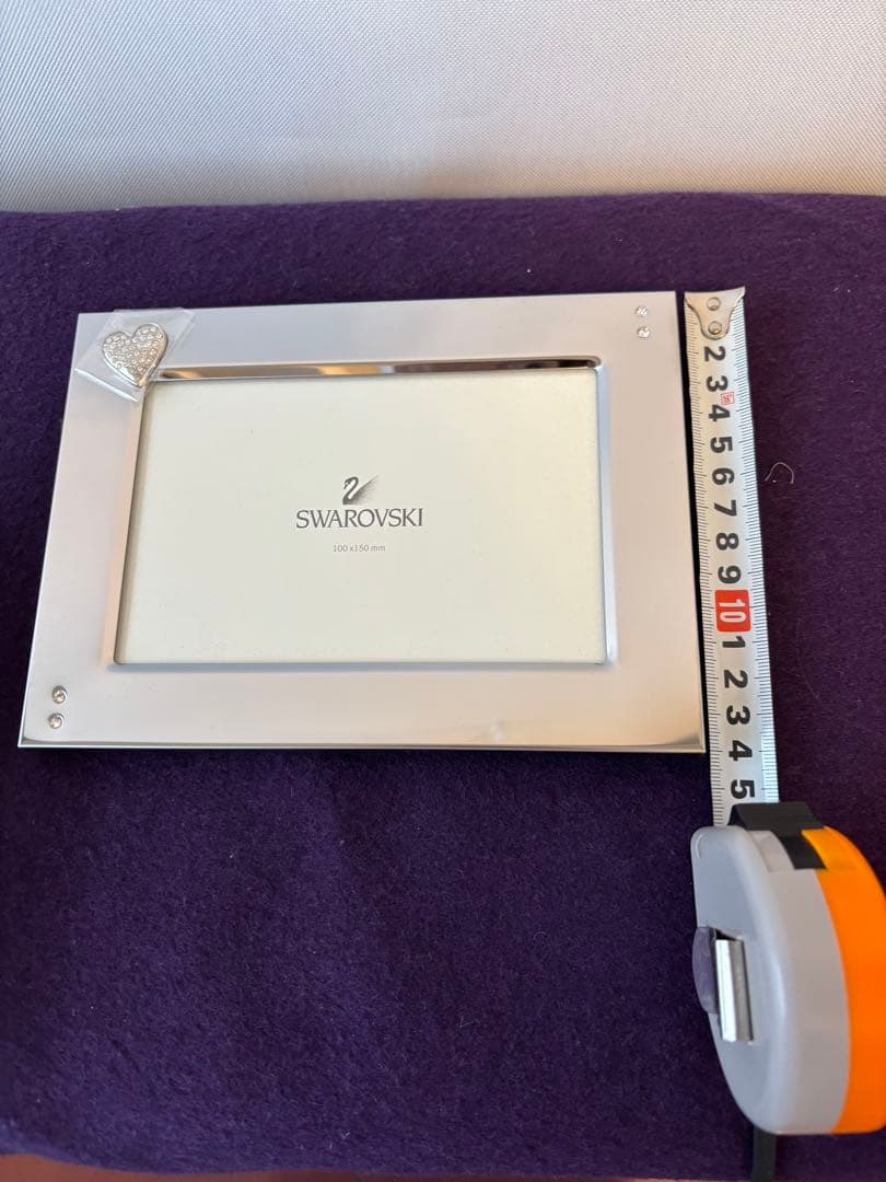 Swarovski フォトフレーム ハート型クリスタル付き