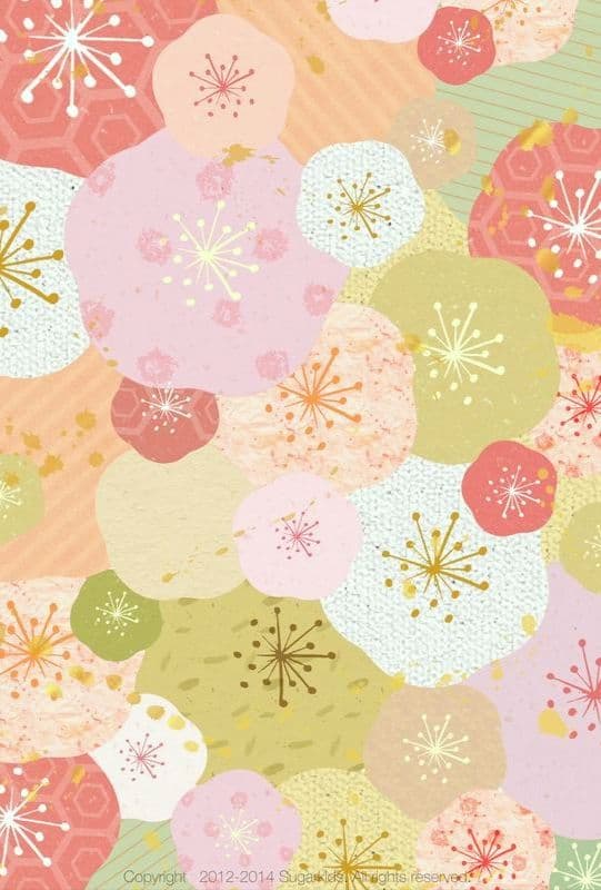 背景布【　お正月E　】サンプル　年賀状、ペット、子供撮影用　和柄　赤富士　梅の花