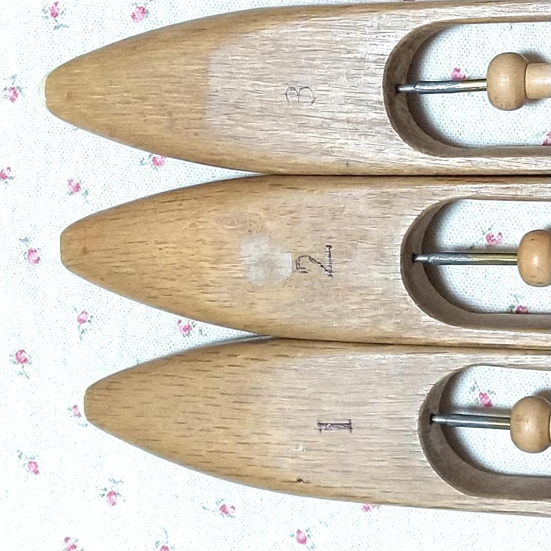 機織りの道具 車杼 シャトル3点と小管（玉管）6本 手織り 織り