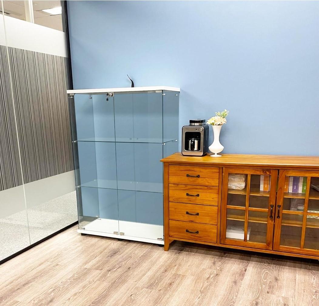 【新品未使用】ガラスコレクションケース｜3段ワイドホワイトショーケース