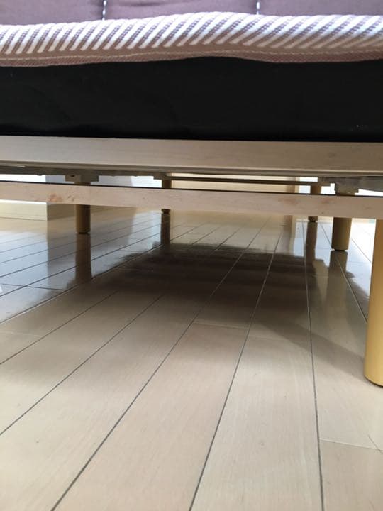 シングル ベット 脚付マットレス 組み立て式 ブラウン