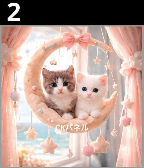 オーダーページ ハンカチ 111 ねこちゃん柄ピンク ハンドメイド2/5