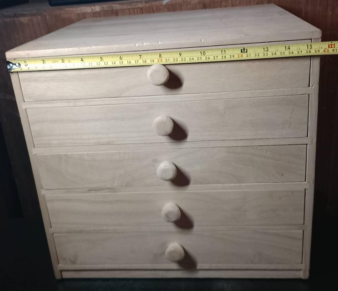 総桐 無垢 木製 小引き出し 5段 仕切り付き ナチュラル 収納箱 桐箱