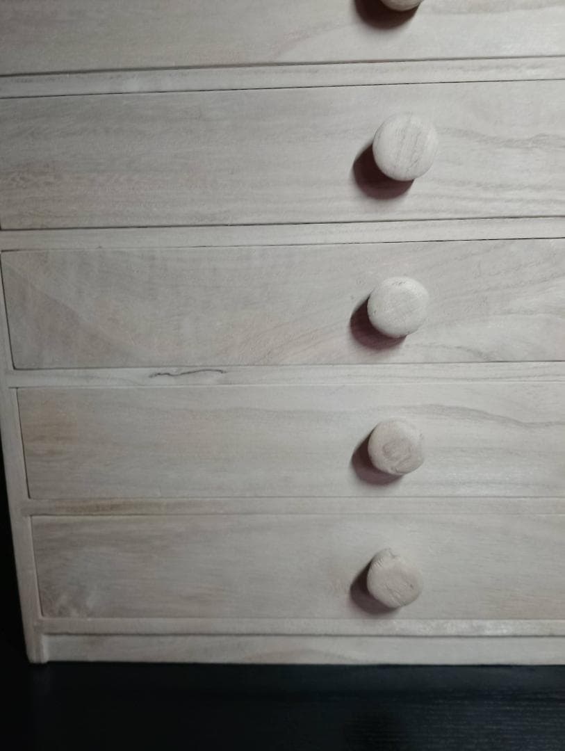 総桐 無垢 木製 小引き出し 5段 仕切り付き ナチュラル 収納箱 桐箱