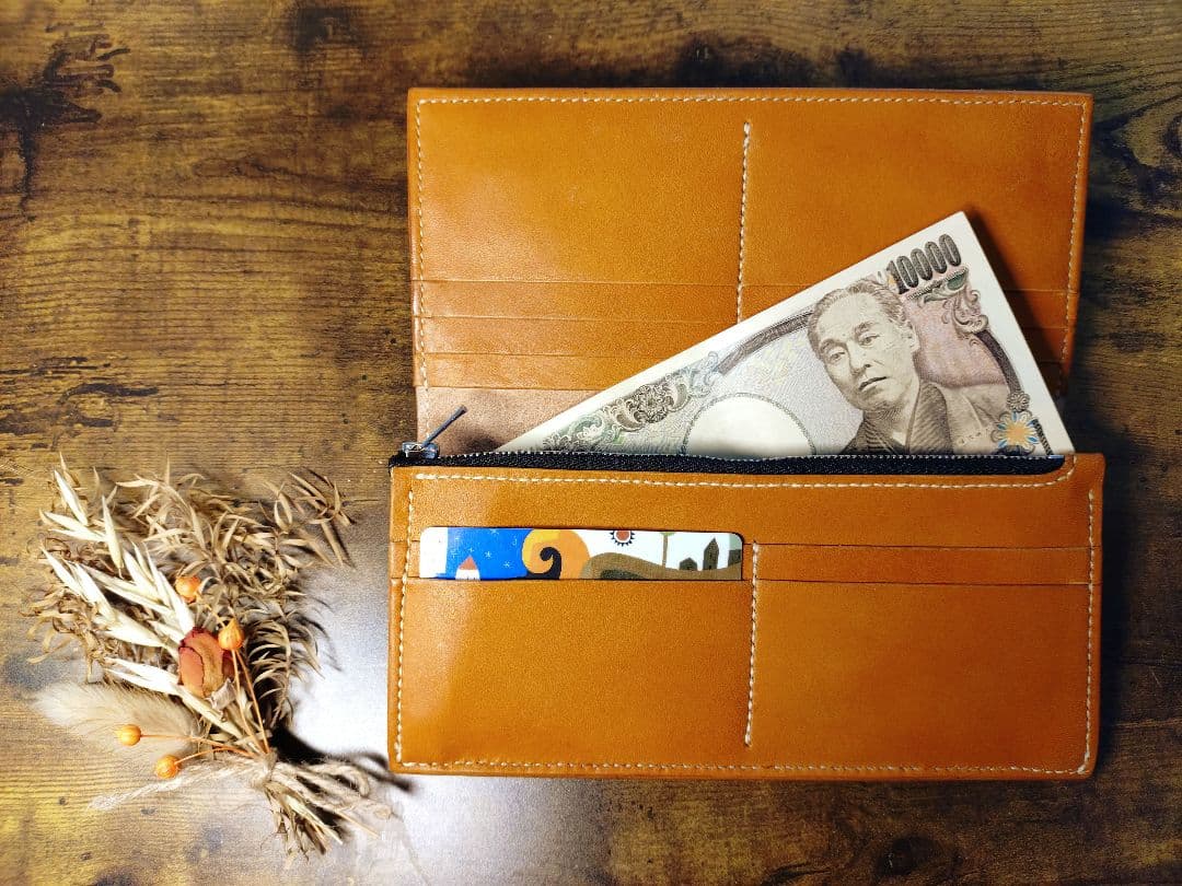 ロングウォレット　ブライドルレザー×栃木レザー　ダークブラウン