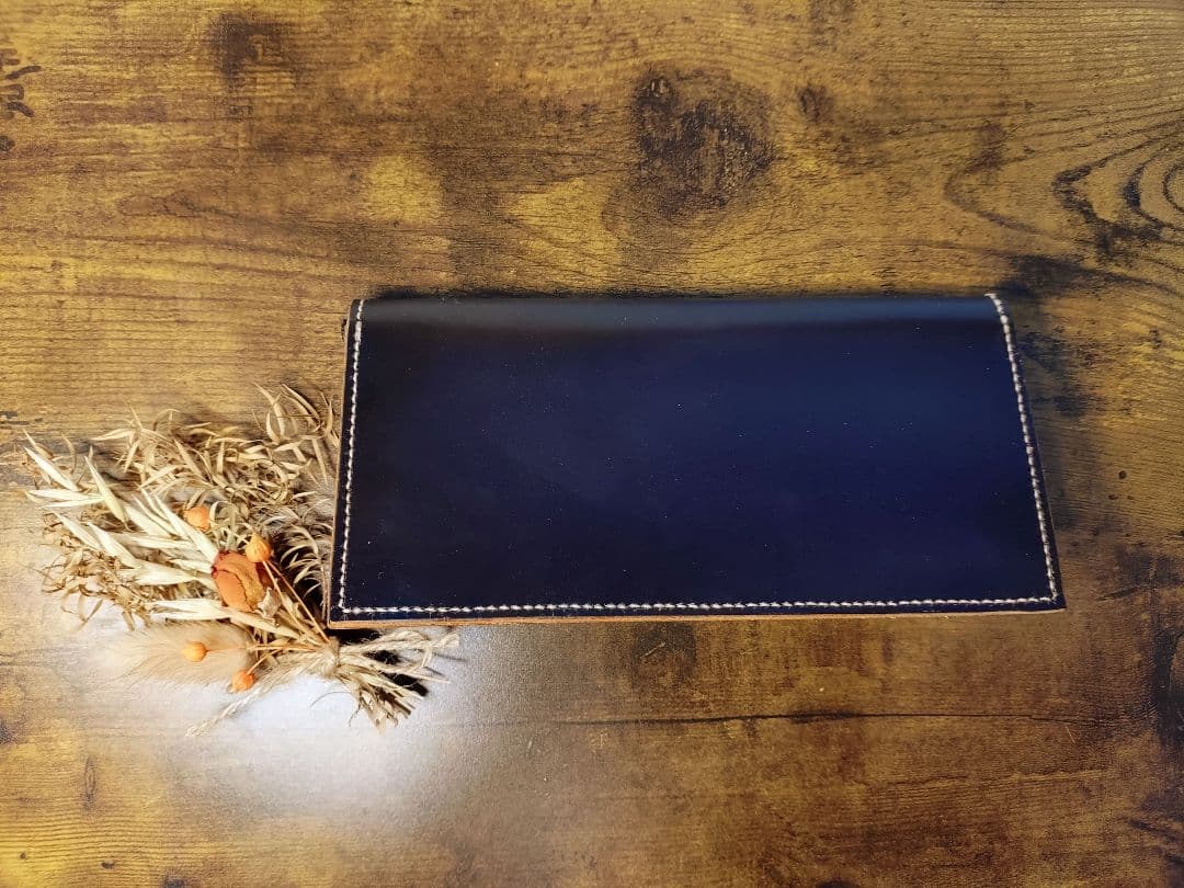 ロングウォレット　ブライドルレザー×栃木レザー　ダークブラウン