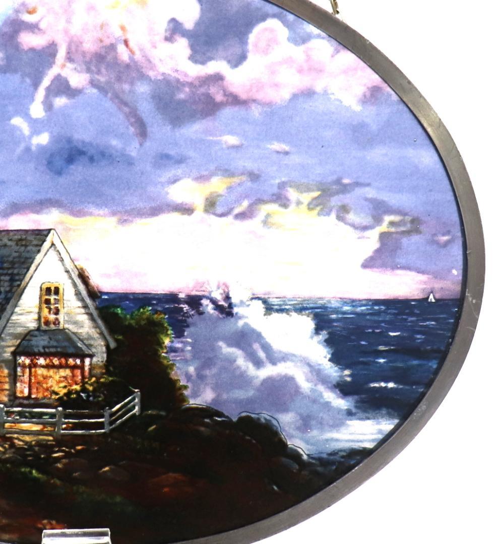 トーマスキンケード ヴィンテージ ステンドグラス 嵐の中の光 灯台