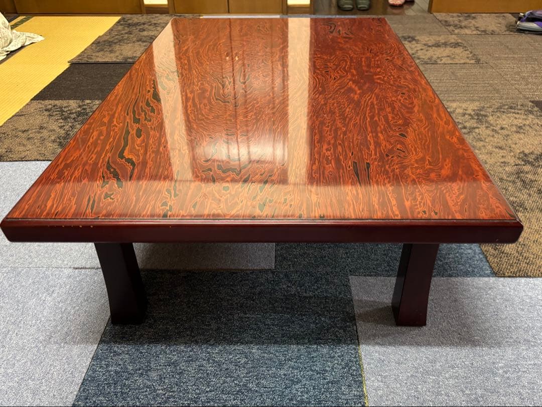 木製 赤褐色 長方形座卓