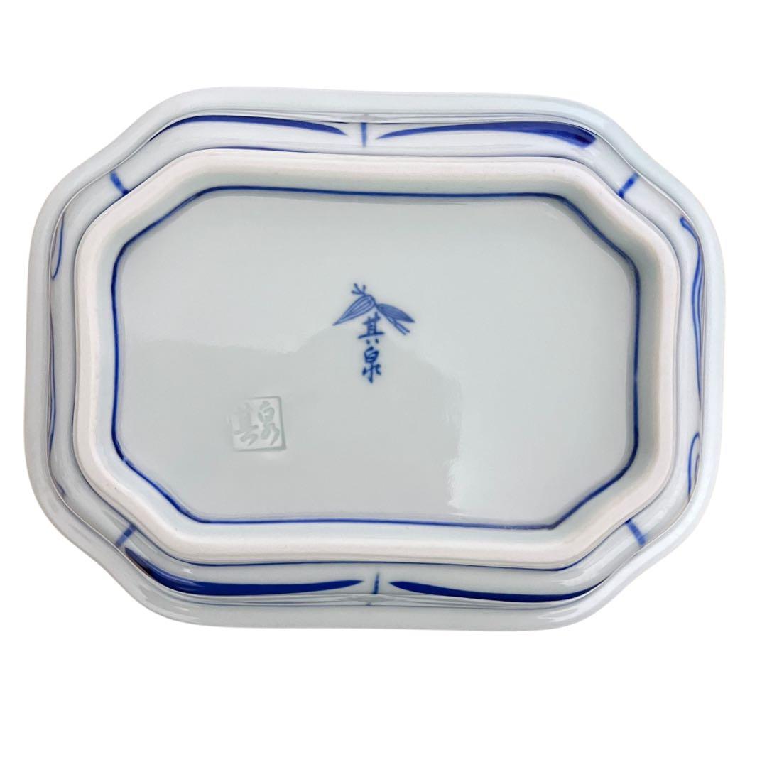 其泉窯 藍染花地紋 八角皿 5枚 箱付き 小鉢 古伊万里 - メルカリ