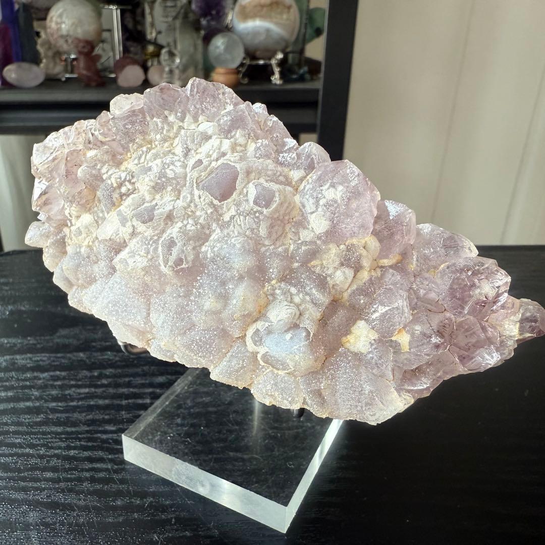 天然石 タイチンルチルクォーツ共生アメジストの原石　置物共生NO.010703