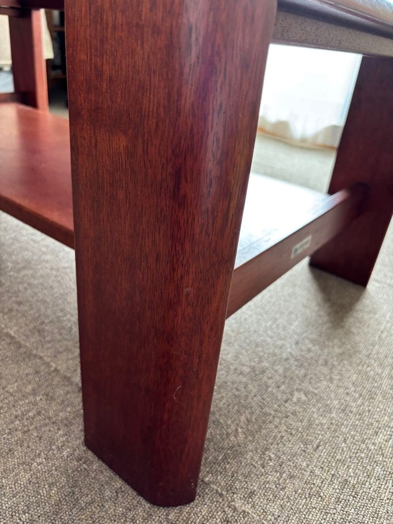 maruni マルニ木工　レトロ ガラス天板　ローテーブル