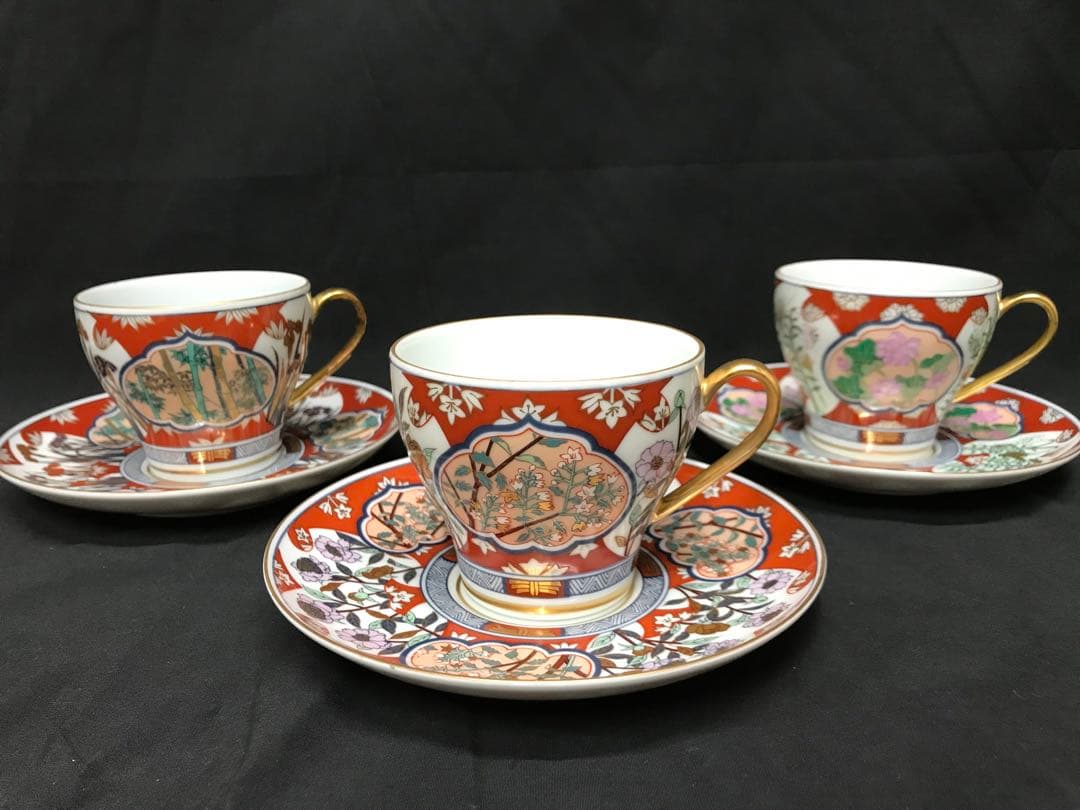 値下！【美品】古賀秀行　金彩伊万里　花伝十二ヶ月　C&S 12P