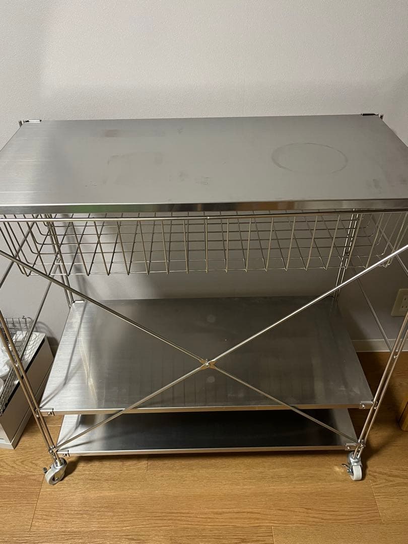【値下不可】無印良品　ステンレスユニットシェルフ　キッチンワゴン　キッチンラック