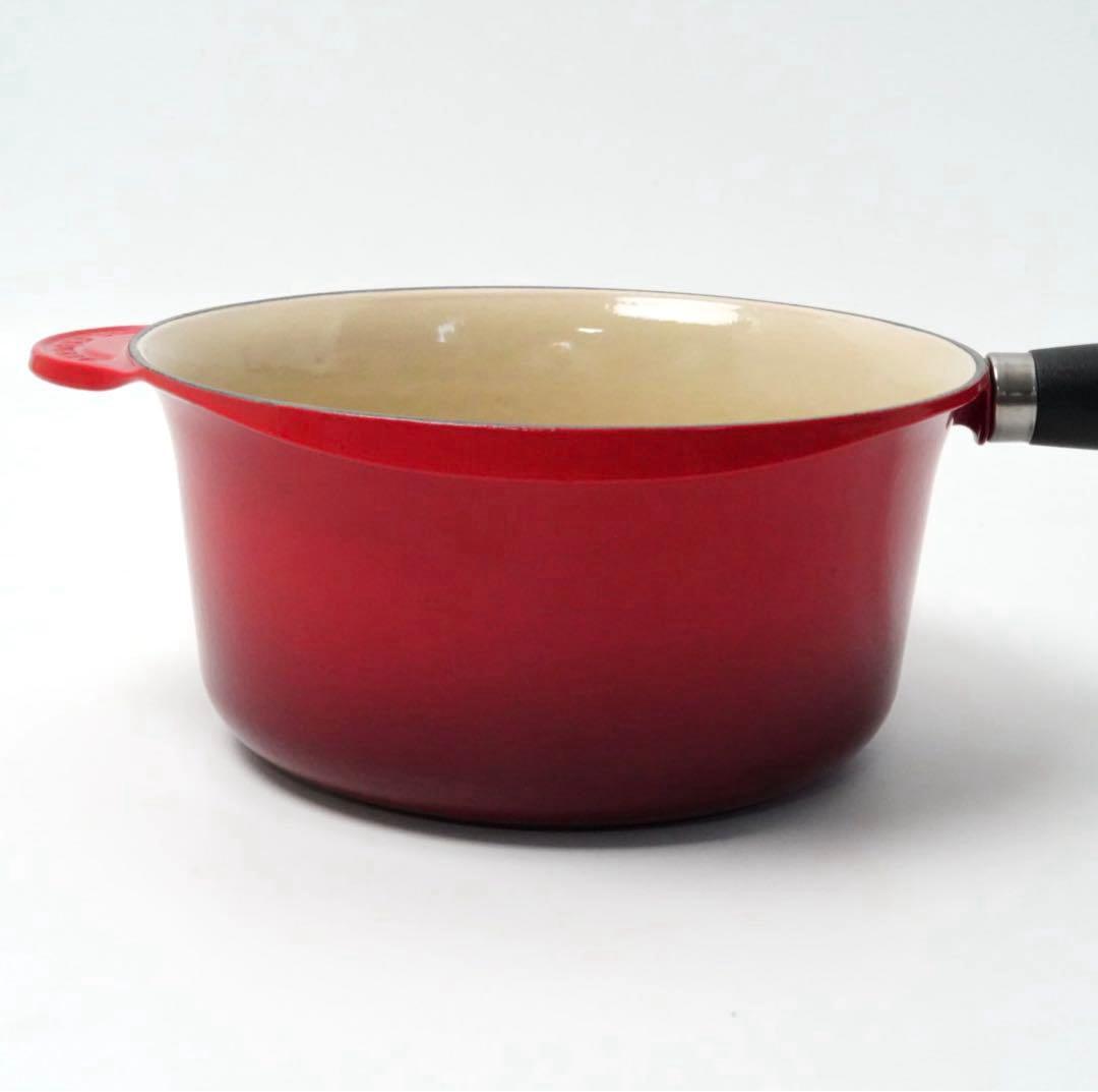 【美品】LE CREUSET　ソースパン チェリーレッド　20cm 片手鍋