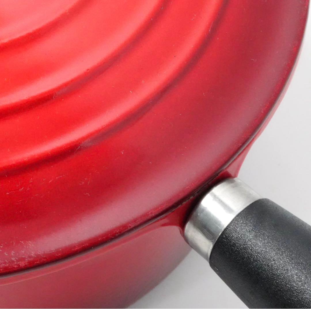【美品】LE CREUSET　ソースパン チェリーレッド　20cm 片手鍋