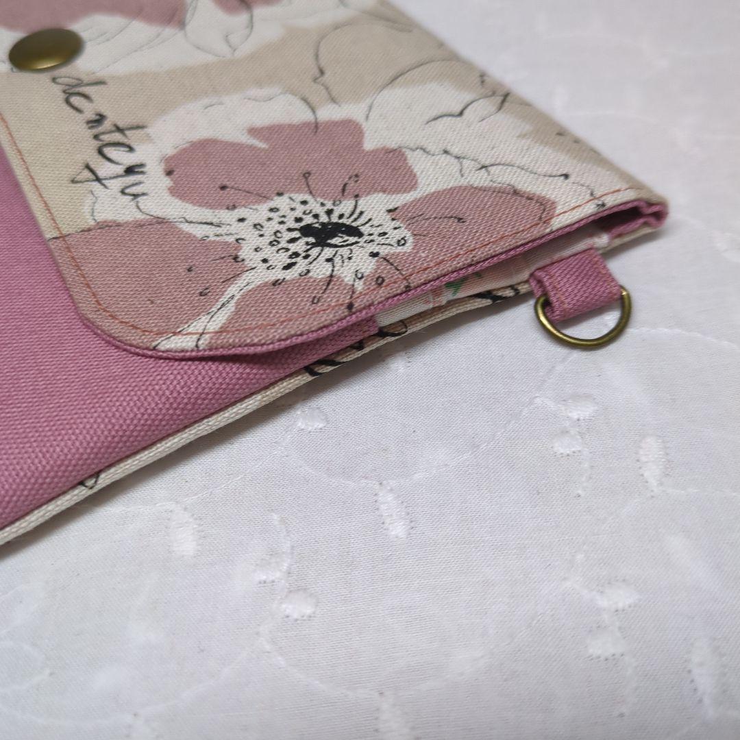 北欧　フラワー　通帳•お薬手帳ケース　マルチケース　2way仕様 　No.159