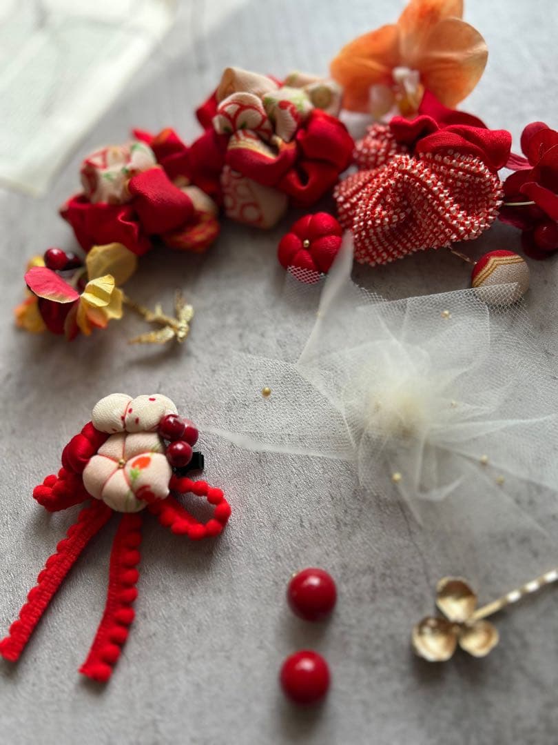 m*o様 七五三　七五三髪飾り　ヘッドドレス　着物髪飾り　リメイク髪飾り　061