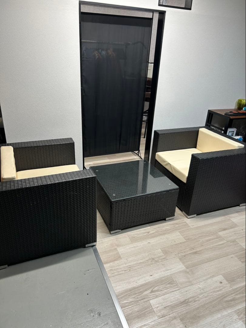 ※1脚のお値段です。ラタン調 リゾート風１人掛けソファ 87×80×67