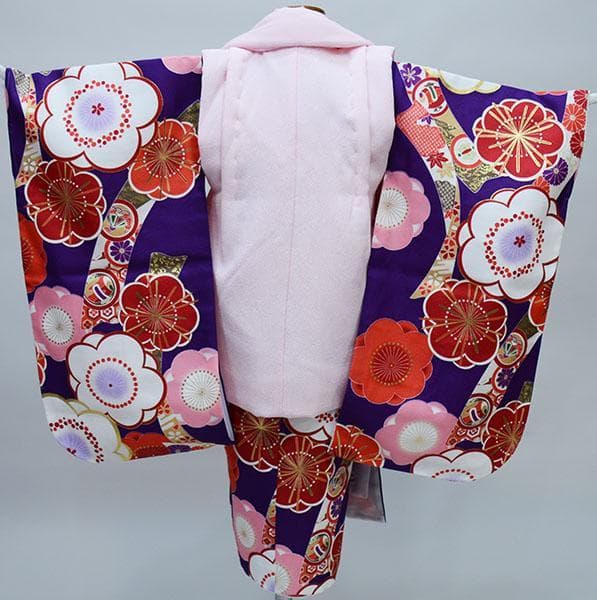 七五三 三歳 女児 被布着物フルセット お仕立て無料 NO34352