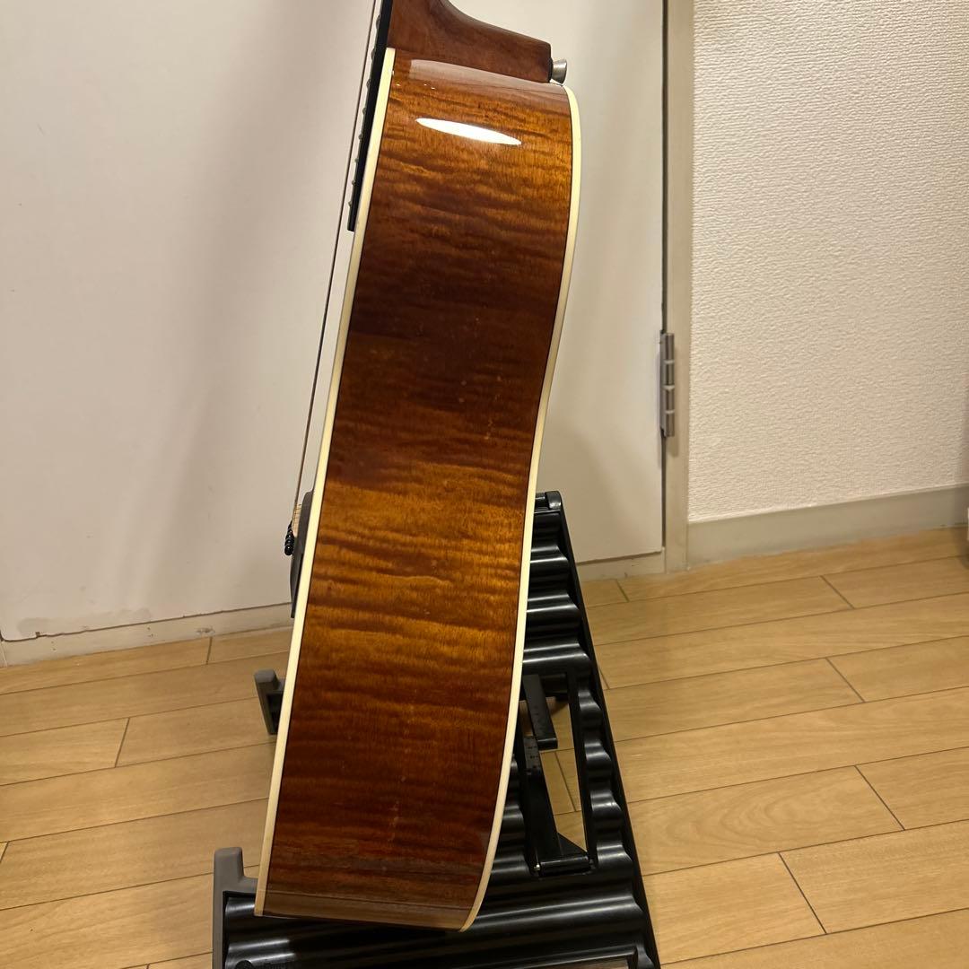 MorrisG-021 RBS 縦ロゴトップ単板フレイムマホガニー純正ギグバッグ