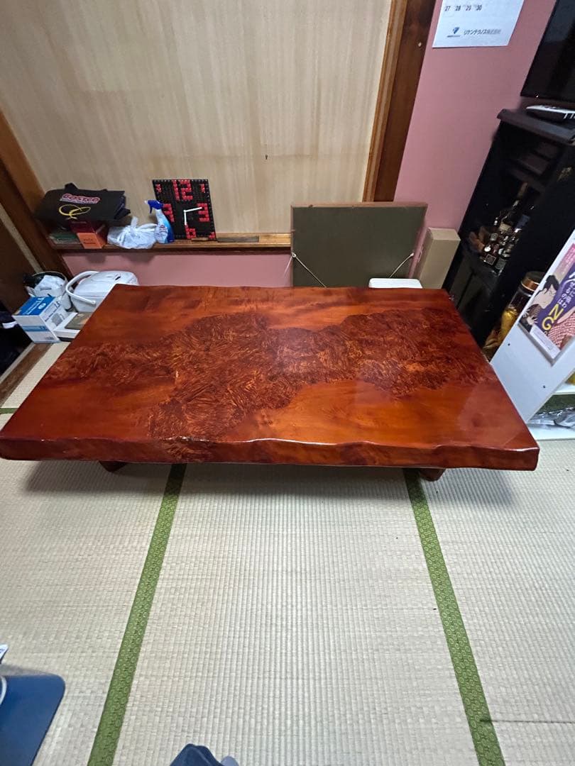 【20時からタイムセール値下げ】　一枚板　座卓　テーブル