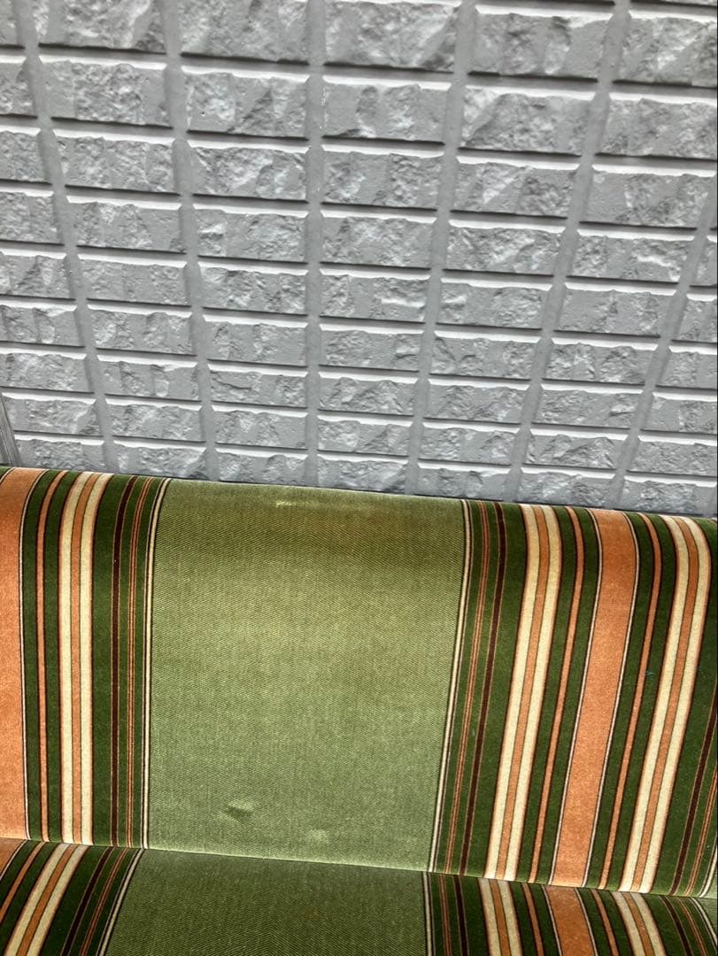 ②オールドカリモク 　Kチェア　ストライプ　1シーター