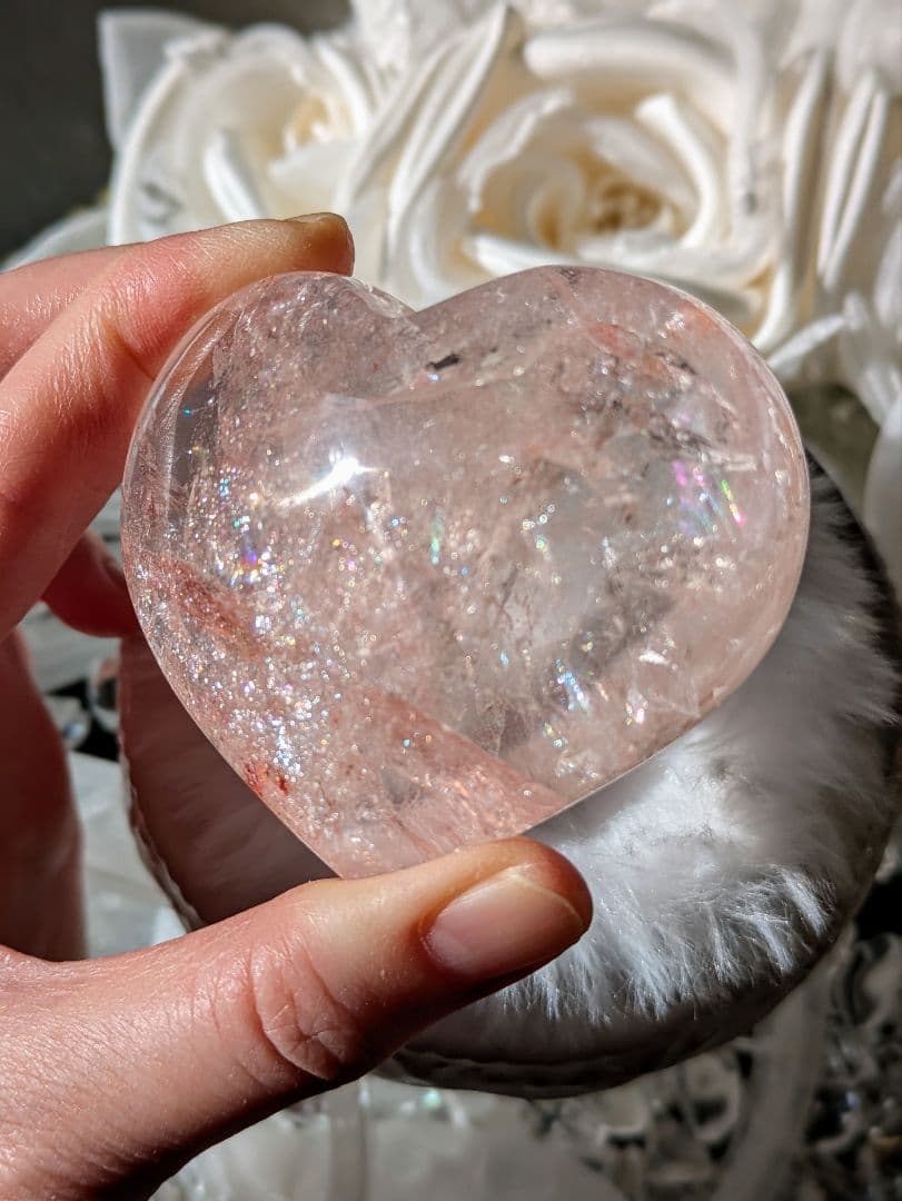 高品質　濃ピンク♡ピンクアゼツライト（通称） ピンククリアクォーツ♡ ハート
