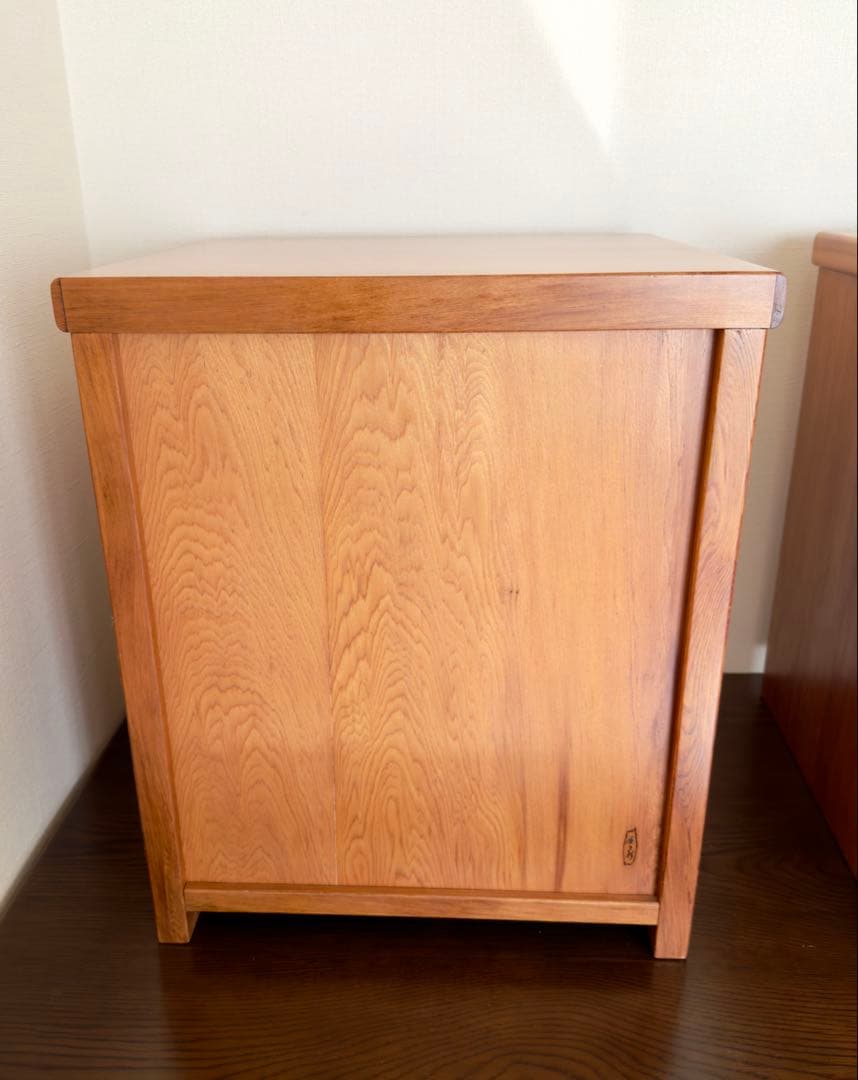 屋久杉　ミニチェスト　キャビネット引き出し付き 収納棚 左開き