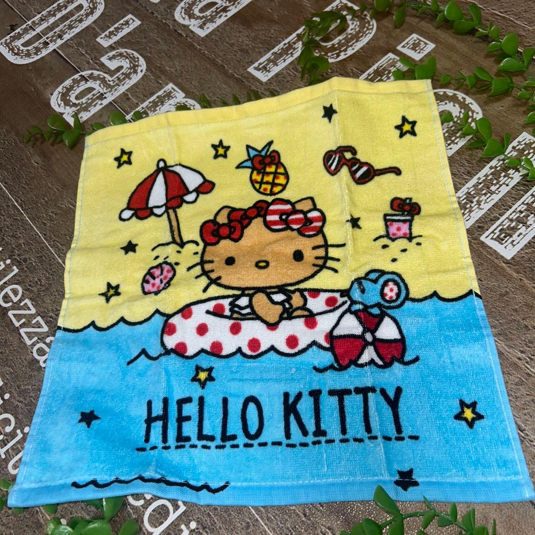 日焼けキティセット 日焼けキティハンドタオル ハンカチ キティちゃん