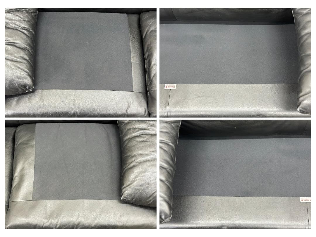 ヴィンテージ■カッシーナ■マラルンガ　2人掛け　ソファ　本革　ブラック　Cタグ