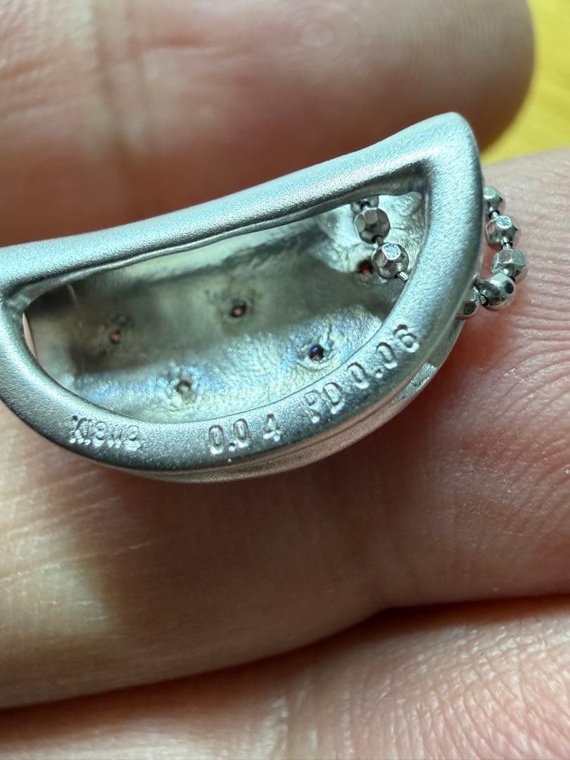 売り切り特価❣️k18WGピンクダイアモンド入りペンダントネックレス