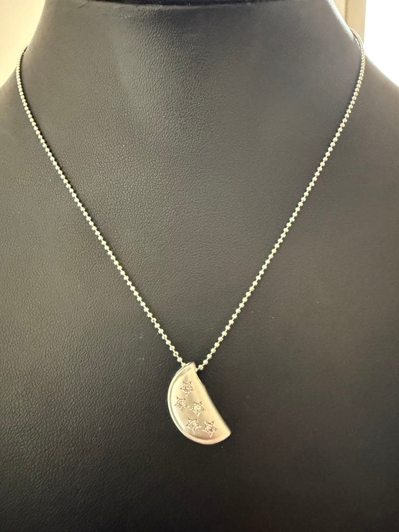 売り切り特価❣️k18WGピンクダイアモンド入りペンダントネックレス