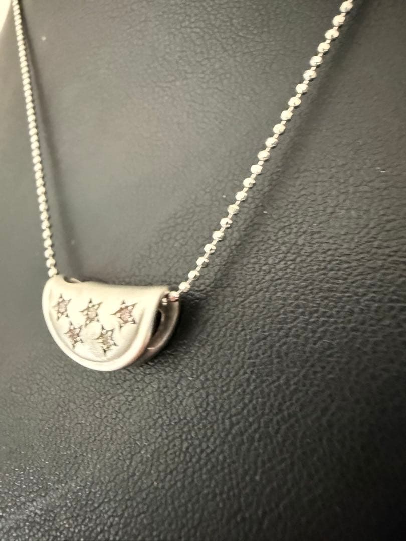 売り切り特価❣️k18WGピンクダイアモンド入りペンダントネックレス