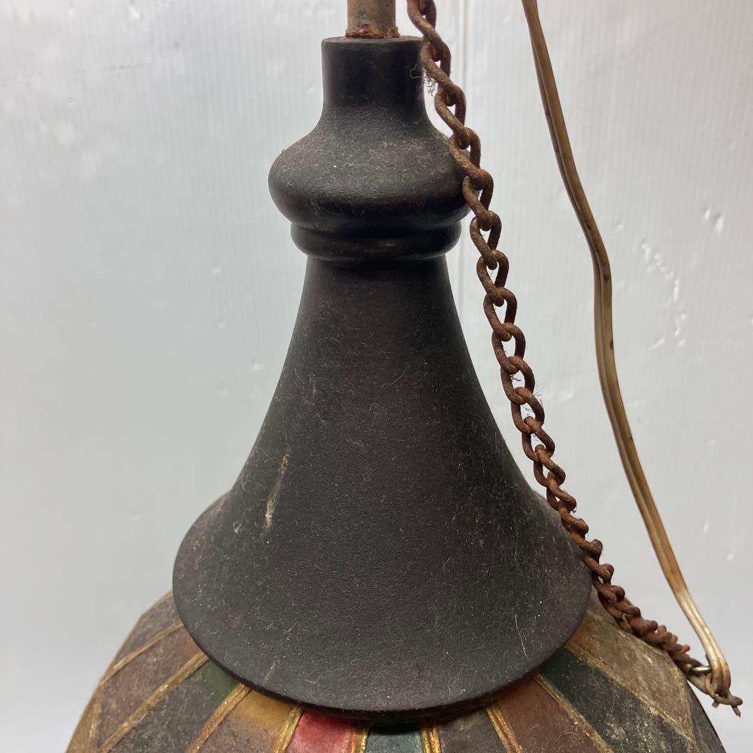 ベル型　ペンダントライト 多色タイル模様　ステンドグラス風※通電未確認