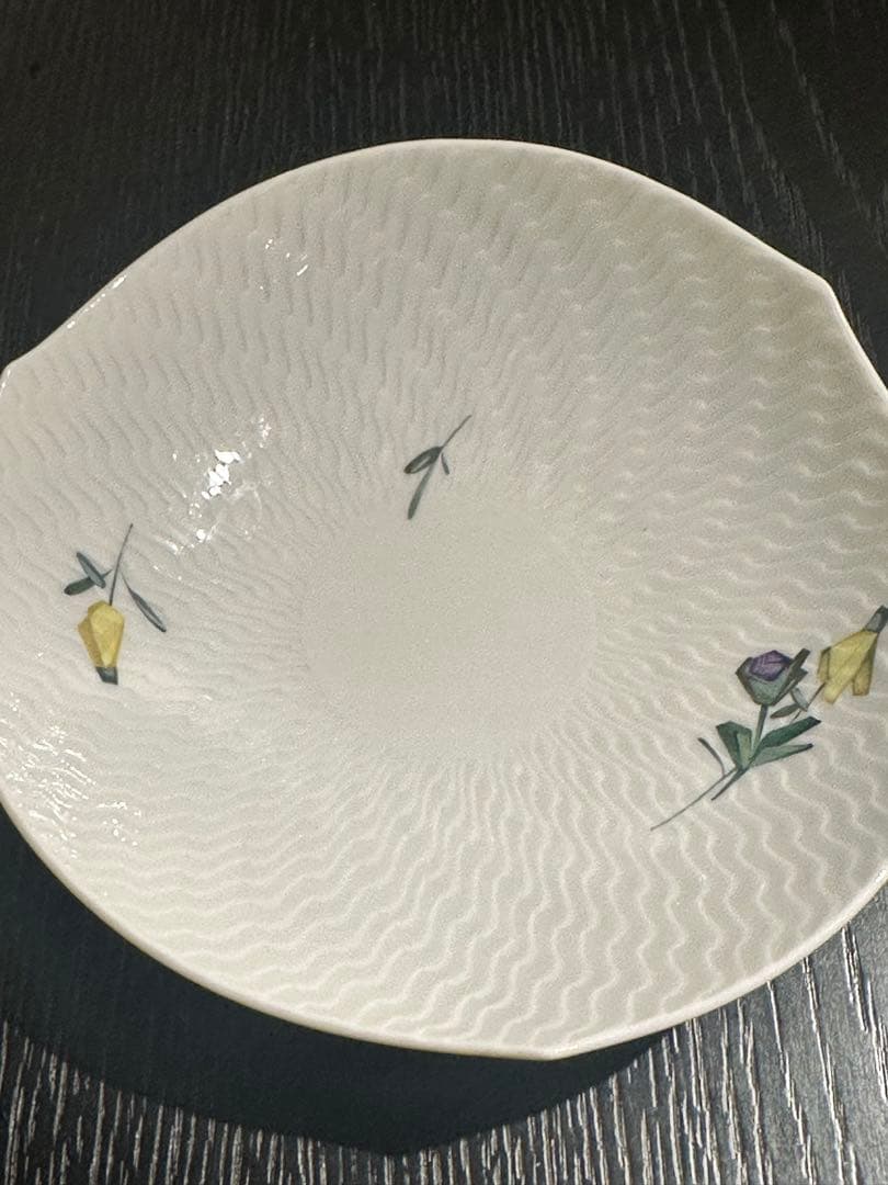 マイセン　手書き　フローラル　深皿