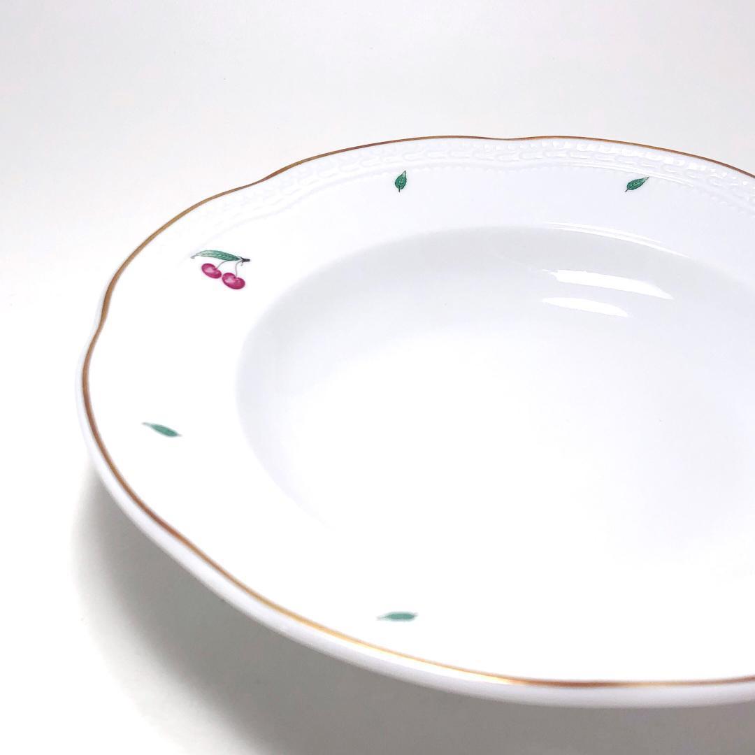 【美品】リチャードジノリ／ボンジョルノチェリー 24cm スープ皿 5枚／RB2