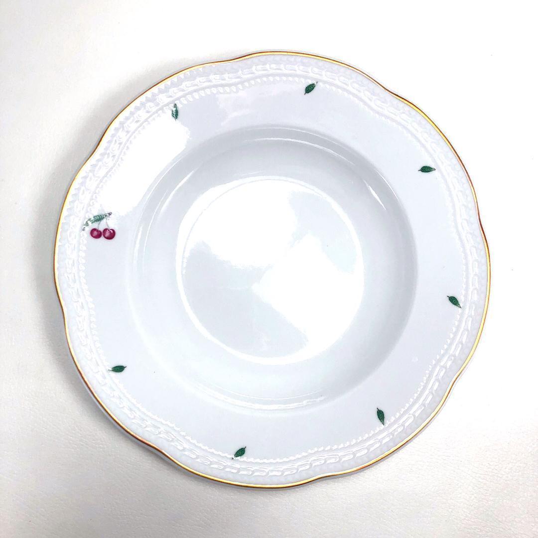 【美品】リチャードジノリ／ボンジョルノチェリー 24cm スープ皿 5枚／RB2