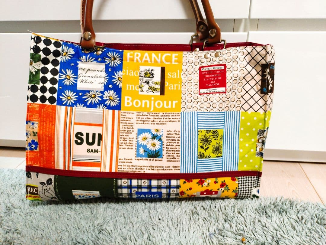 《ハンドメイド商品》廃盤3カラー小関鈴子さんパッチワーク生地♡トートバッグ♡