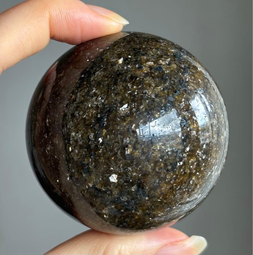 今後の再入荷不可　レア　高品質　モリオン　瑪瑙　共生　スフィア