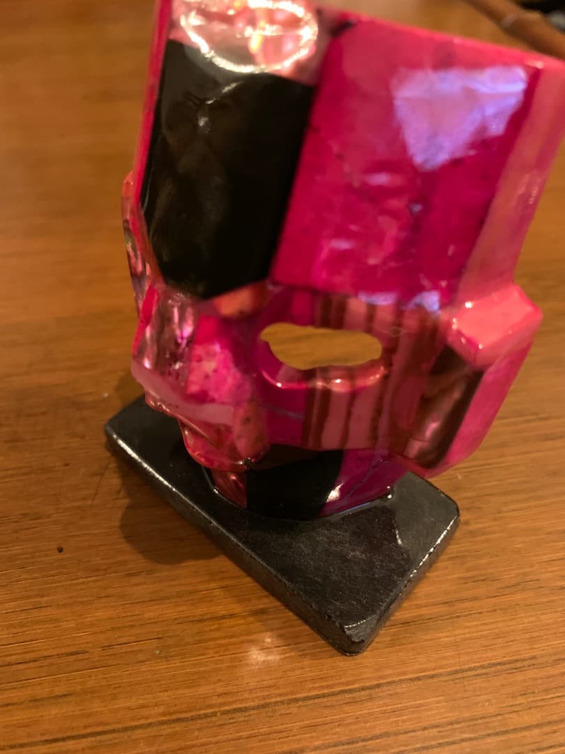 【希少】石仮面の置物（小）ピンク　メキシコ　遺跡関係