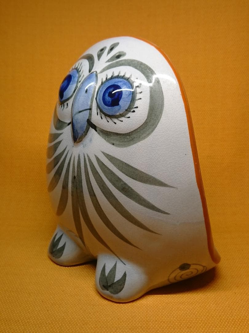 【美品】フクロウ　陶器　オブジェ　置物　インテリア　工芸品　美術品　A2808