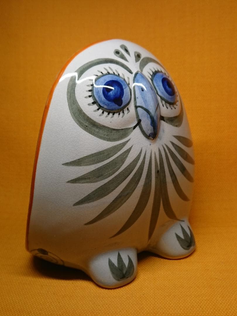 【美品】フクロウ　陶器　オブジェ　置物　インテリア　工芸品　美術品　A2808