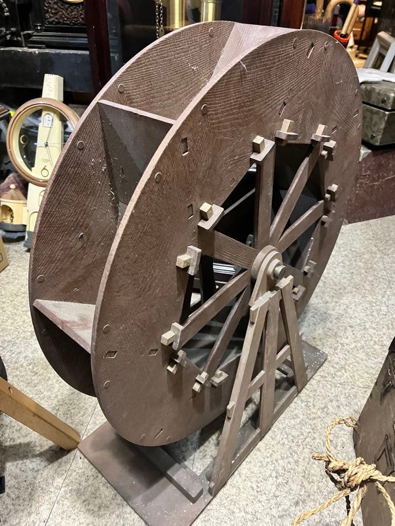 木製水車、直径60センチ水車 ガーデン水車、回転水車