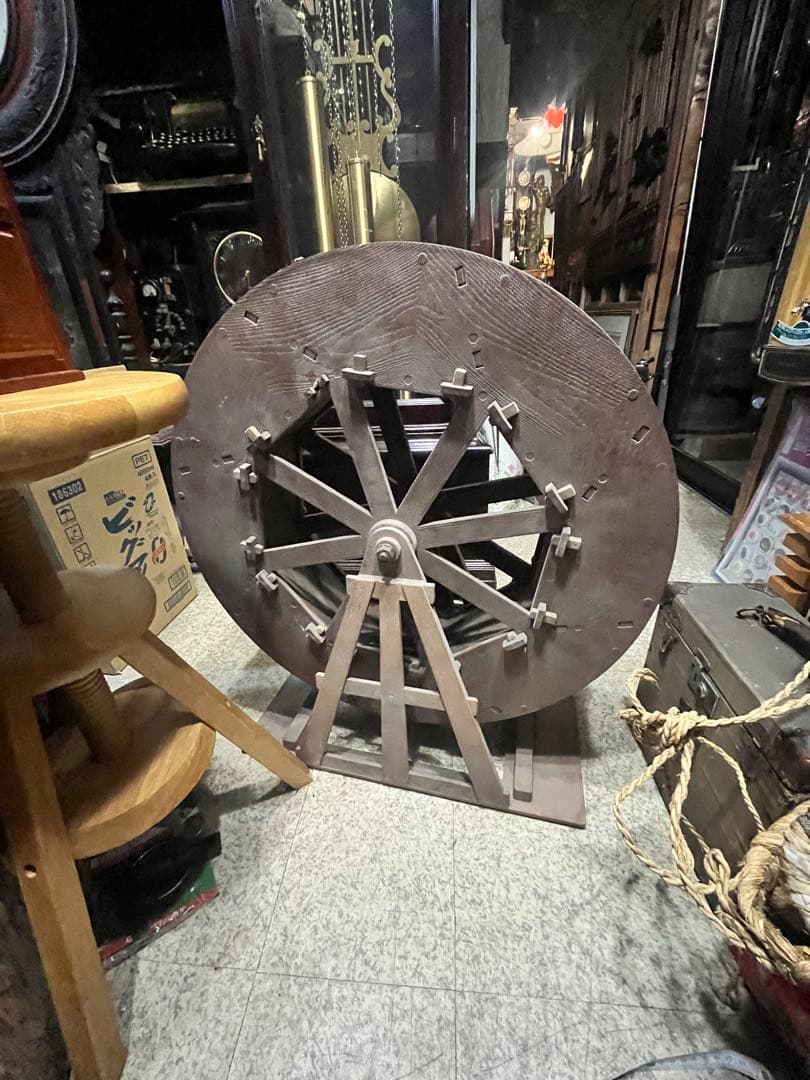 木製水車、直径60センチ水車 ガーデン水車、回転水車