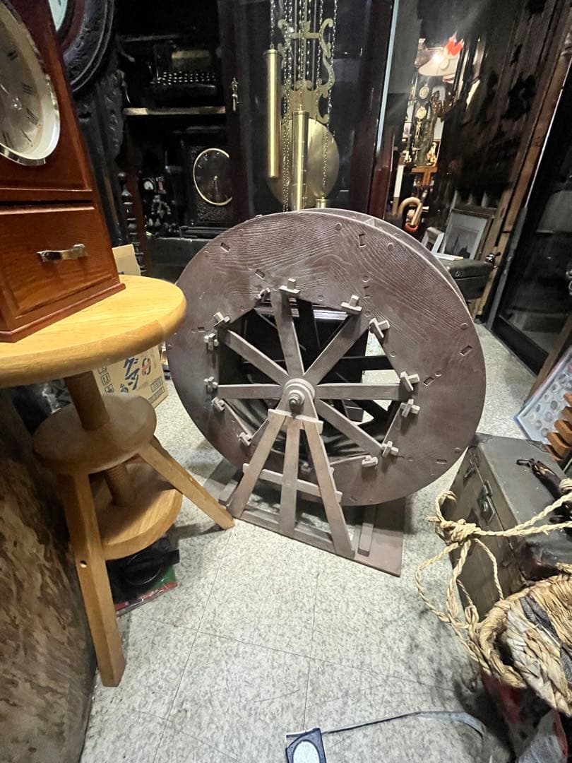 木製水車、直径60センチ水車 ガーデン水車、回転水車