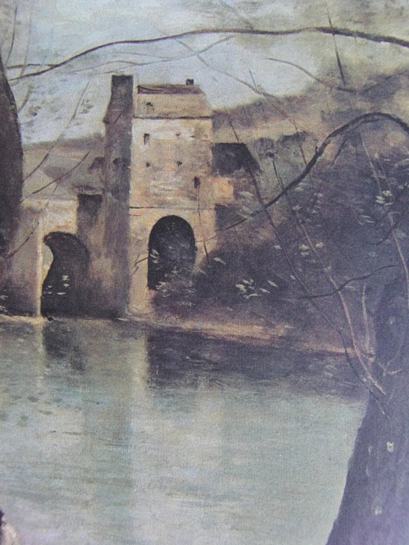 ジャン＝バティスト・カミーユ・コロー、【マントの橋】、希少な額装用