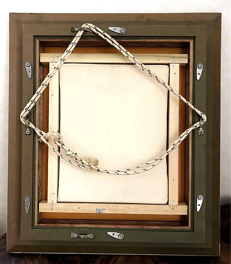 絵画 額装 油絵 田園 集落 Mituko作